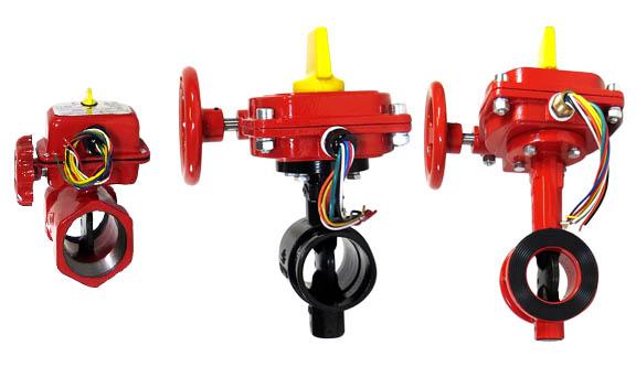 Butterfly valves with tamper switches