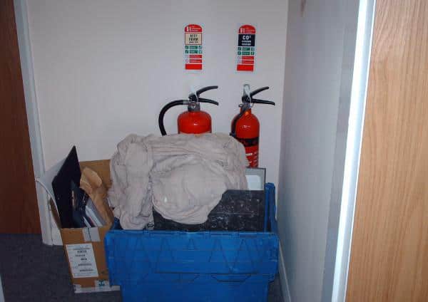 Obstructed Fire Extinguisher