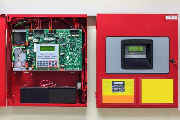 Open Fire Alarm Control Panel