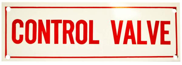 Control Valve Sign