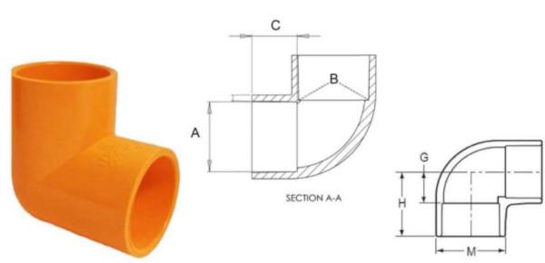 CPVC Elbow Dimensions